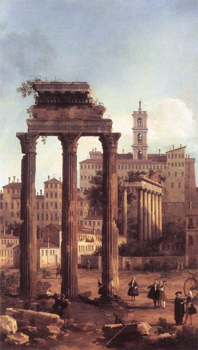 Rome: Ruins of the Forum, Looking towards the Capitol by Giovanni Antonio Canal